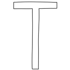 White letter t