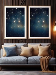 Midnight Celestial Starry Skies // Wall Art: Starlight Symphony, Vintage Art Print