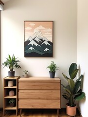 Minimalist Mountain Landscapes: Cottage Charm for Serene Summit Wall Art