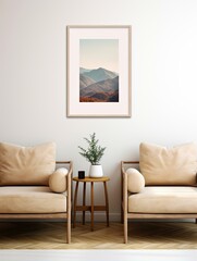 Minimalist Mountain Landscapes: Elevated Views Art Print featuring Crisp Air Cottage