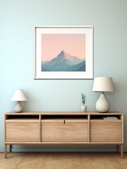 Modern Vintage Minimalist Mountain Landscapes: Elevation in Simplistic Art Print