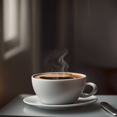 illustration background of hot coffee on the table