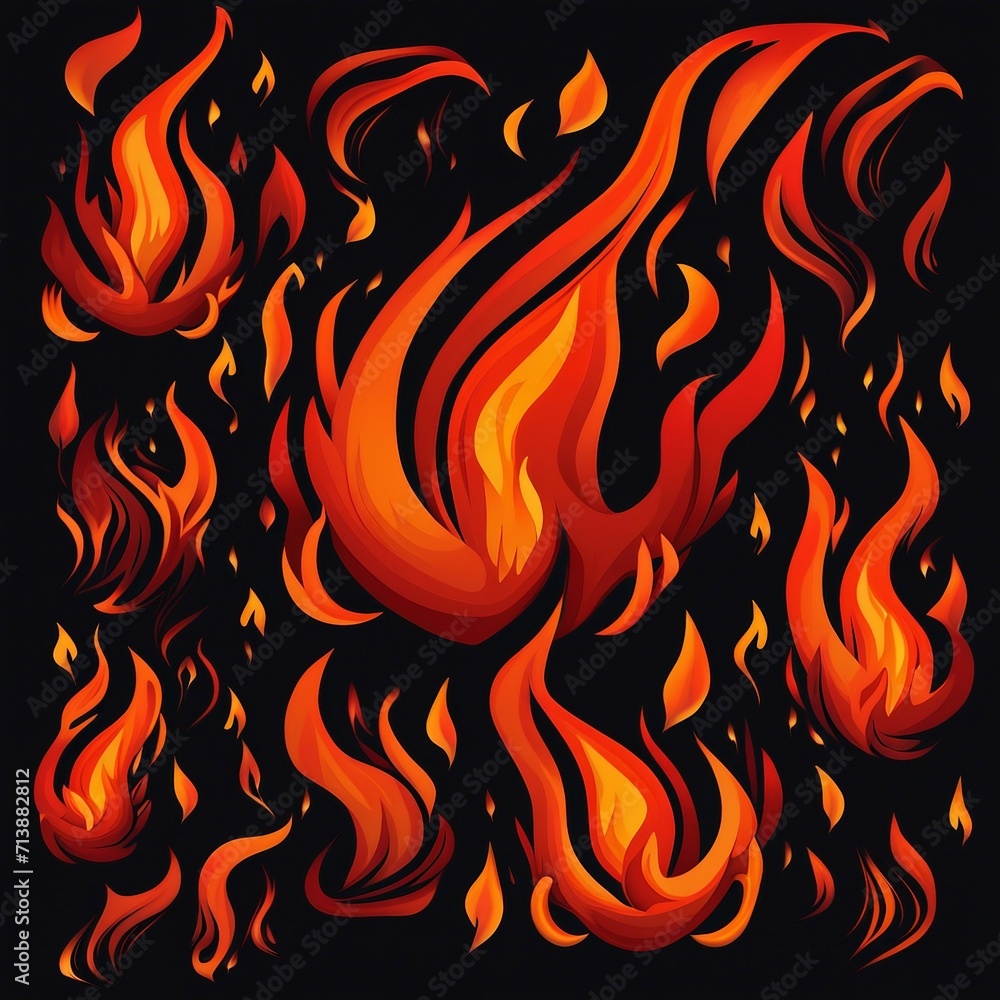 Wall mural flame illustration background