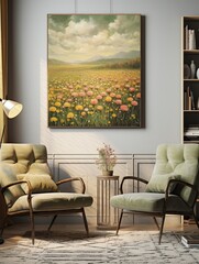 Natural Countryside Decors Field Painting: Vintage Art Print Styles for Rustic Charm & Country Vibes