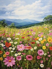 Fototapeta premium Natural Countryside Decors: Wildflower Essence in Field Painting