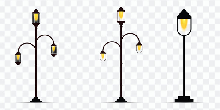 Vintage, Street, Lamp, highway | lamps,  realistic | vector, icon | garden. light, lamps, collection, styles | night | city, Street, light | Old, style| metal, electricity | png, 