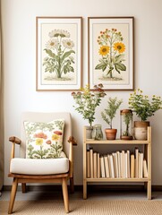 Vintage Wildflower Art Prints: Natural Countryside Decor in Rustic Styles