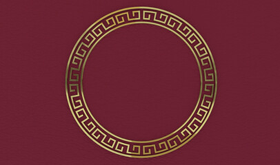 Gold Chinese pattern frame with red background