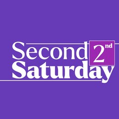 Beautiful typographic banner on second Saturday in calander style on a violet background 