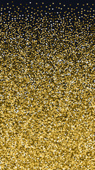 Gold hearts scattered on black background.