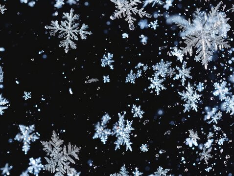 Snowflake Snowflakes Snow Macro Close-up Winter Background Wallpaper Image