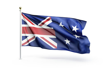 Australian flag for celebration day, isolated background