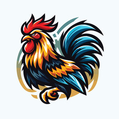 vector illustration of a firm rooster mascot