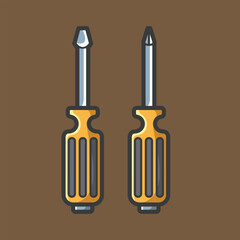 Simple cartoon carpentry and construction tools for home equipment and maintenance vector design art