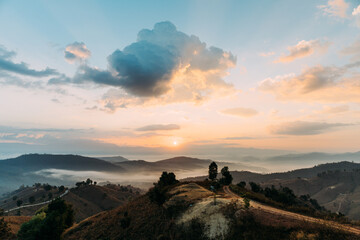 sunrise in the mountains
