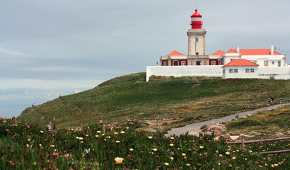 Portugal. Lighthouse on Cape Roca - the westernmost point of the Eurasian continent.