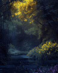 landscape with trees