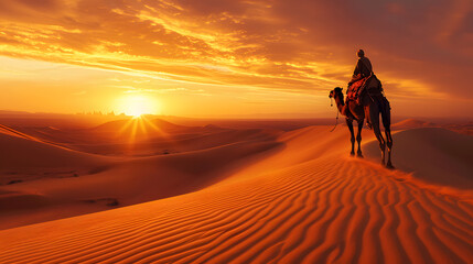 Desert Camel Ride: Tranquil Sunset Experience