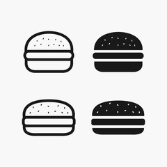Burger icon set vector Illustration. Fast food icon set
