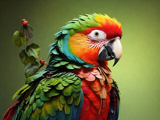 Fototapeta premium Colorful Bird Art color generative AI Photo