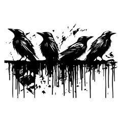 Fototapeta premium Crow Graffiti Art Sketch, Ink doodle illustration. Magic abstract art. 