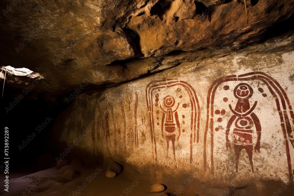 Wall mural ancient cave with ancient design