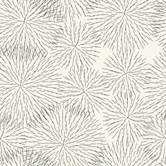 Vector seamless pattern. Random disposed linear shapes. Stylish structure with doodle circles. Hand drawn abstract background. Can be used as swatch in Illustrator. Monochrome spotty print. - obrazy, fototapety, plakaty