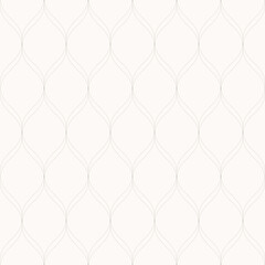 Naklejka premium Vector seamless pattern. Monochrome graphic design. Decorative geometric linear leaves. Regular floral background with elegant petals. Contemporary stylish ornament.