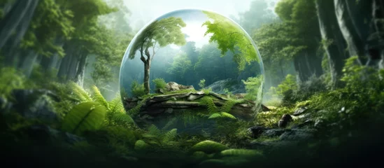 Foto op Aluminium glass globe with trees, nature conservation earth day concept © Muhammad