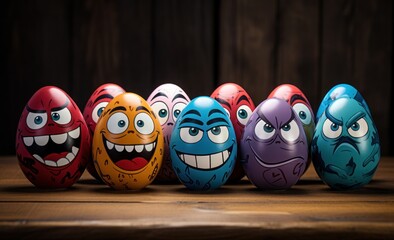Colorful easter eggs adorned with cartoon characters for a festive and playful celebration, easter eggs image