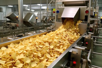 Close up of Potato Chips Factory