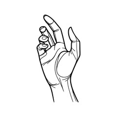 Contour vector image of a hand.