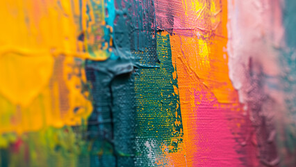 Abstract Artistry: Multicolored Paint in Soft Focus