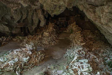 白鹿権現に奉納された鹿や猪の頭蓋骨