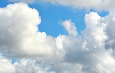 photo of white sky and bright blue clouds