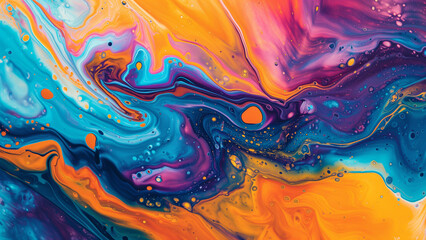 Abstract Liquid Painting with Bright Acrylics