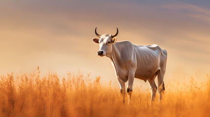Naklejka na ściany i meble Cow Design, Perfect for Your project or Wallpaper, Ai Generative