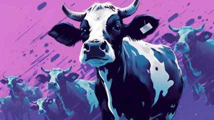 Tuinposter Cow Design, Perfect for Your project or Wallpaper, Ai Generative © Romain