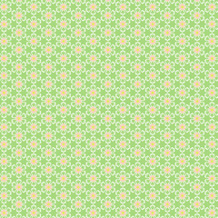 Simple delicate spring floral pattern Modest white pink yellow flowers on a light green background
