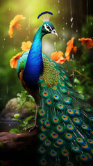 Creative animal concept. Rabbit Bunny in a group, vibrant Doggy Cat wallpaper children's living room mockup with cute animals wall art Cheetah animal abstract wallpaper in pastel colors Generated Ai