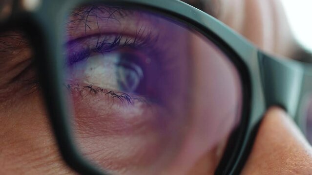 Close Up of an Eye with Glasses