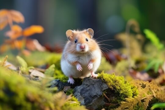 Selective focus on Campbell's dwarf hamster, Phodopus campbelli.