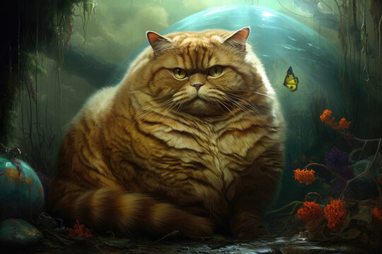 Cute fat tabby cat