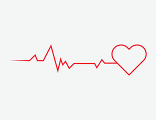 Heartbeat pulse vector line icon. Pulse isolated on white background. Heartbeat, cardiogram. Vector illustration for medical offers and websites.