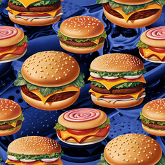 Seamless hamburger pattern