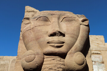 Fototapeta na wymiar stone statue of ancient egyptian goddess Satet
