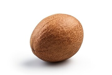 Isolated nutmeg on white background with depth of field