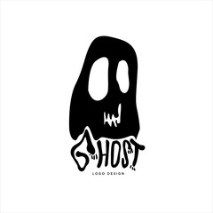 Vector Illustration of a Black shadow ghost and zombie for the logo