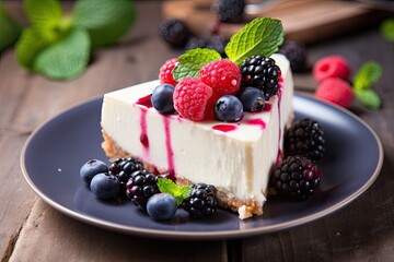 Berry fruit topped cheesecake