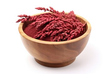 Isolated white wooden bowl with sumac
